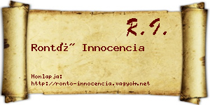 Rontó Innocencia névjegykártya